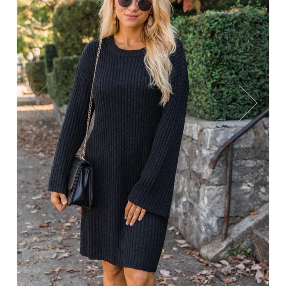 Pink Lily black sweater dress